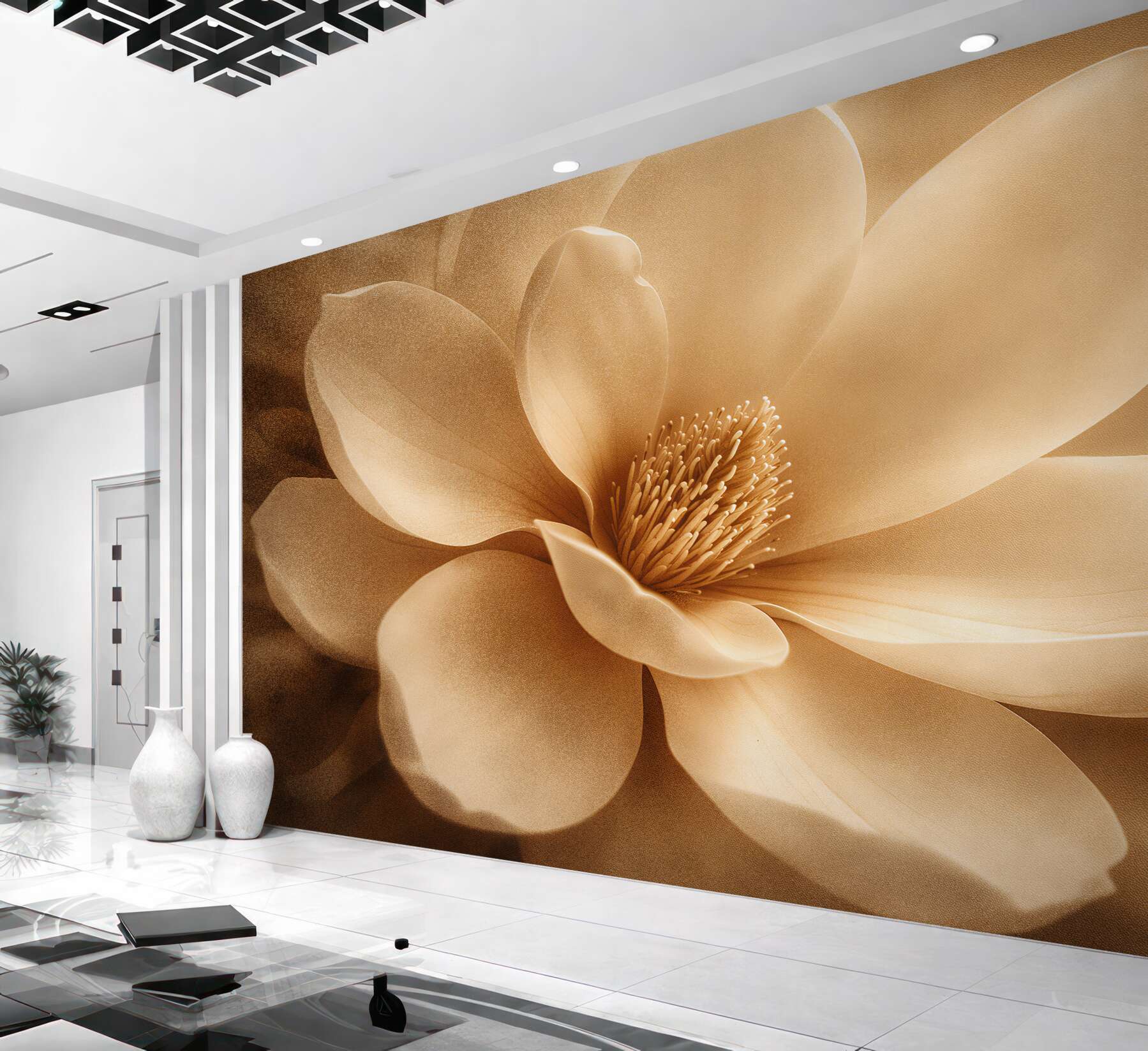 Fototapet Magnolie aurie în prim-plan elegant