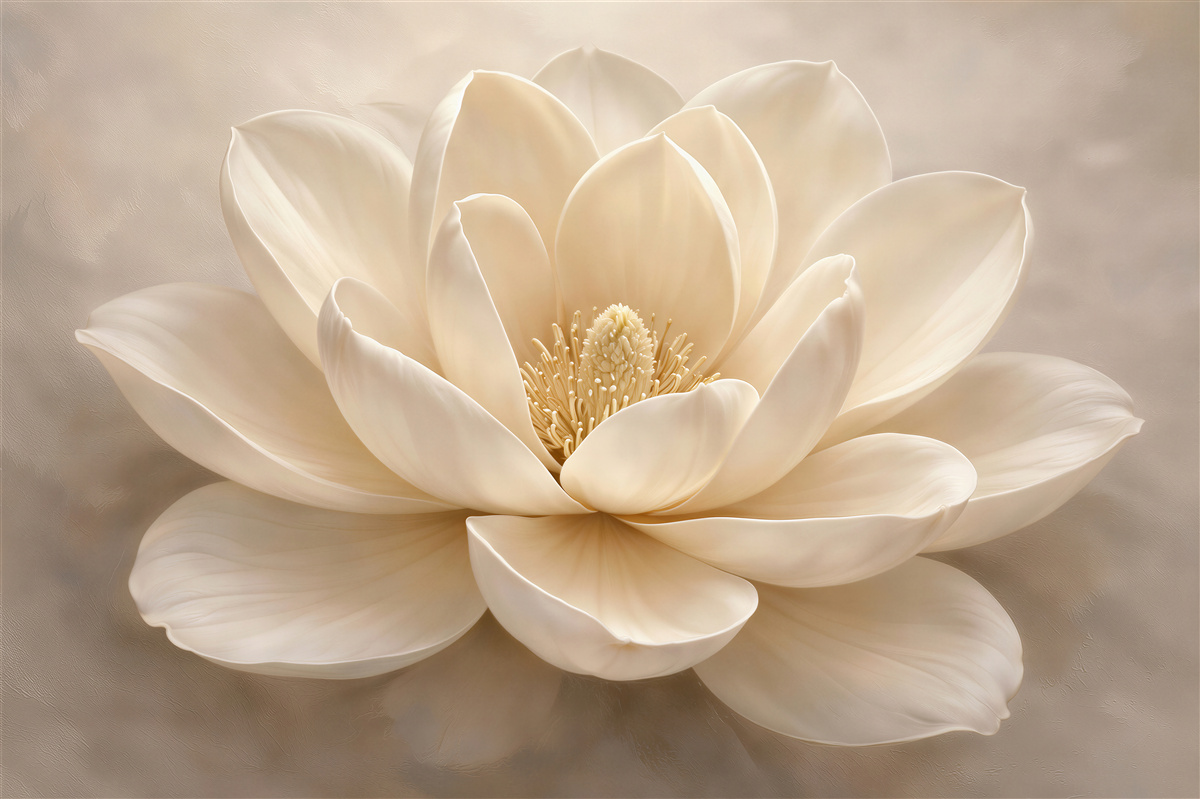 Fototapet Floare crem în prim-plan elegant