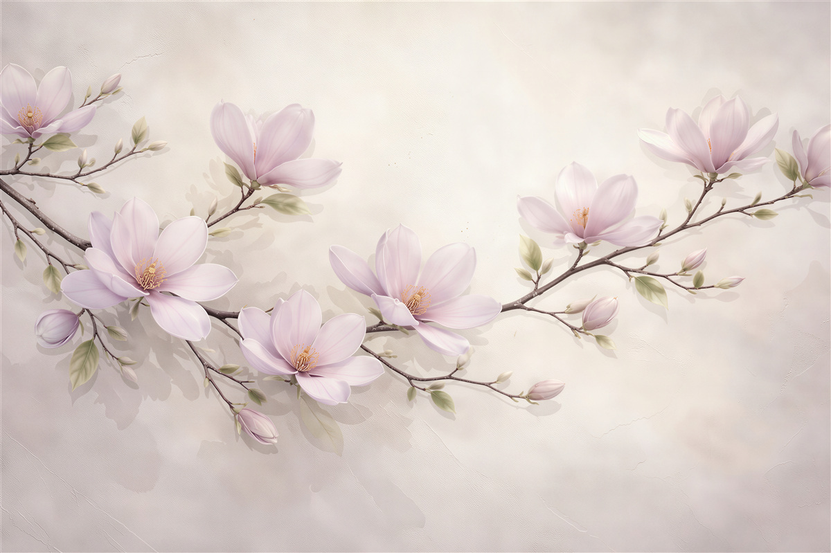 Fototapet Ramură pudrată de magnolie