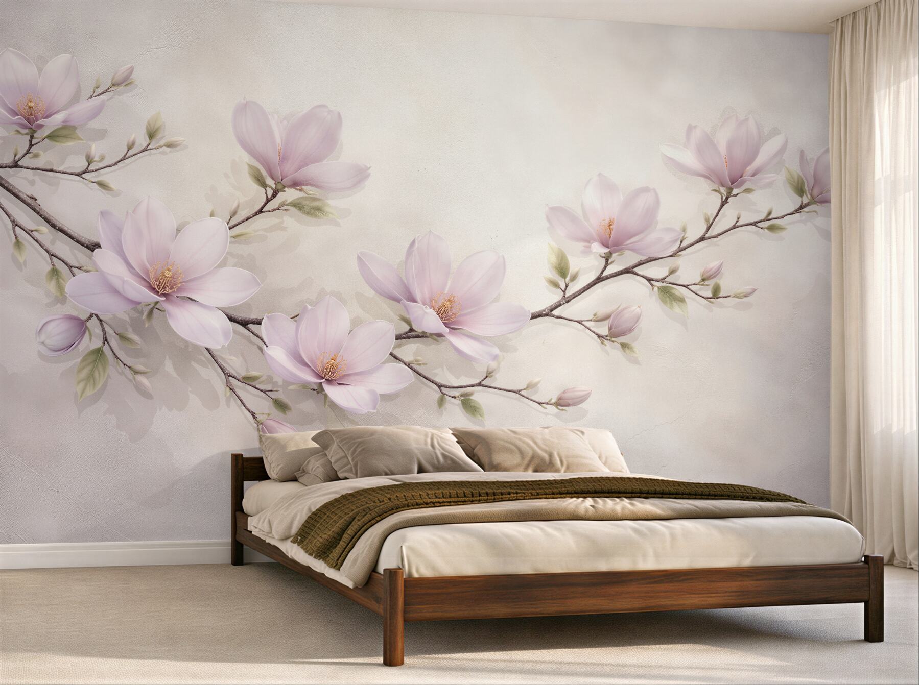 Fototapet Ramură pudrată de magnolie