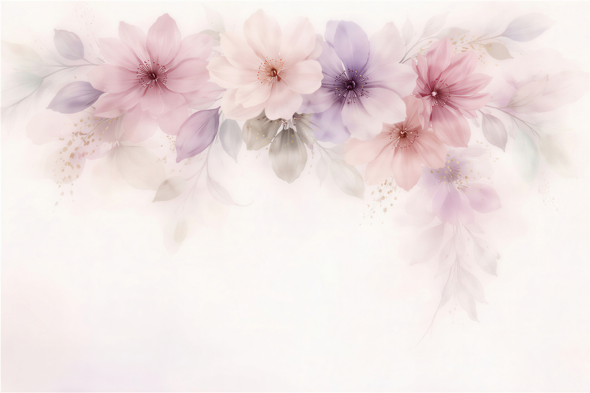Fototapet Flori pastel în ceață delicată