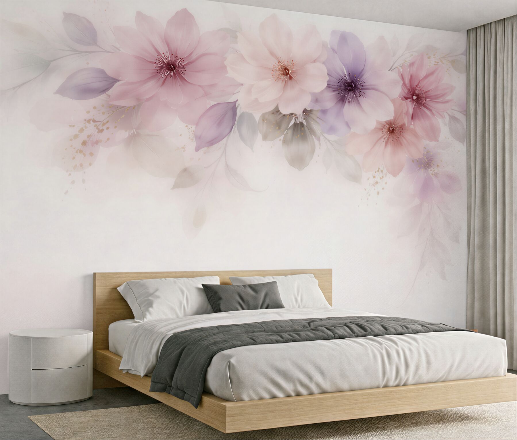 Fototapet Flori pastel în ceață delicată
