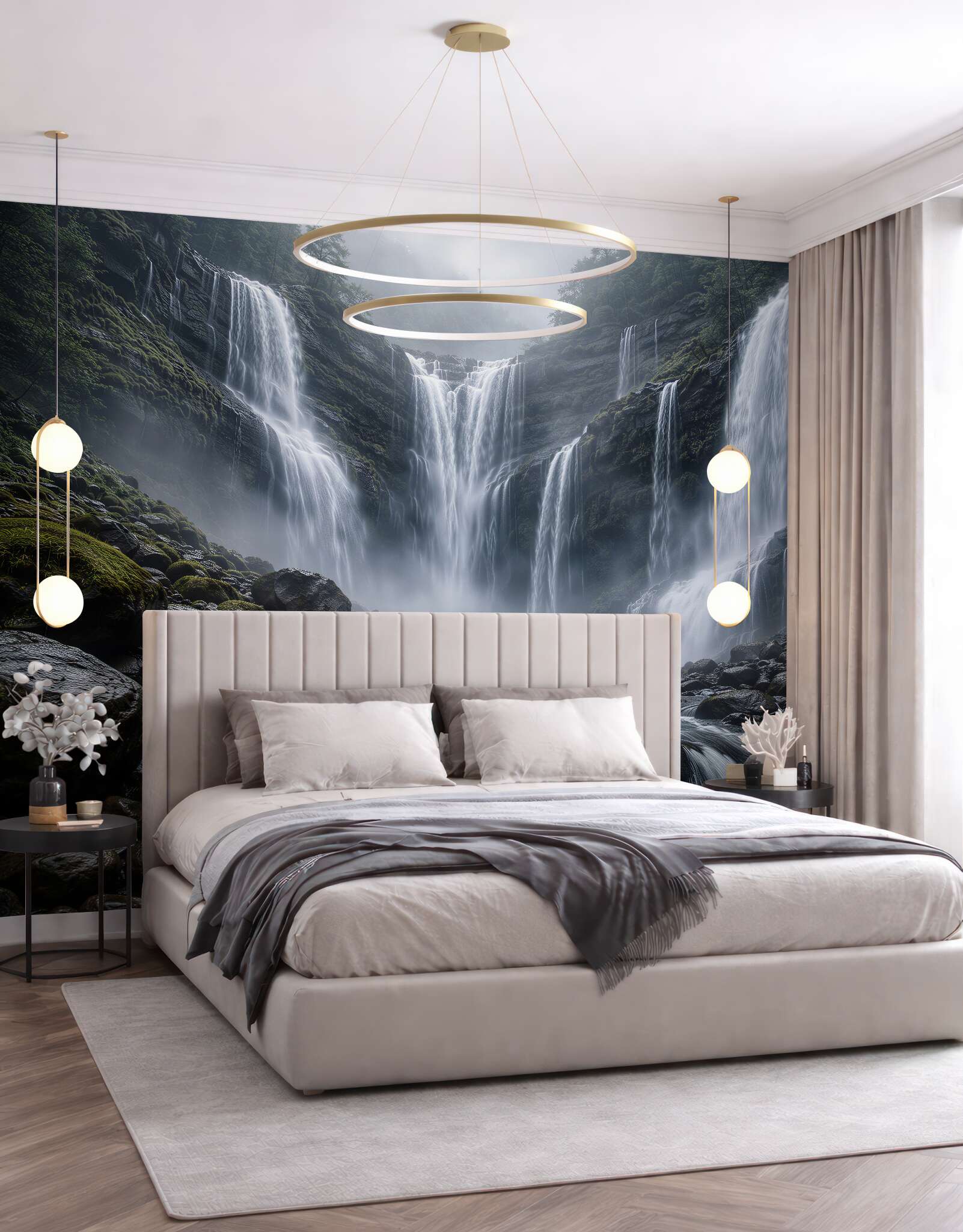 Fototapet Cascade mistice printre stânci