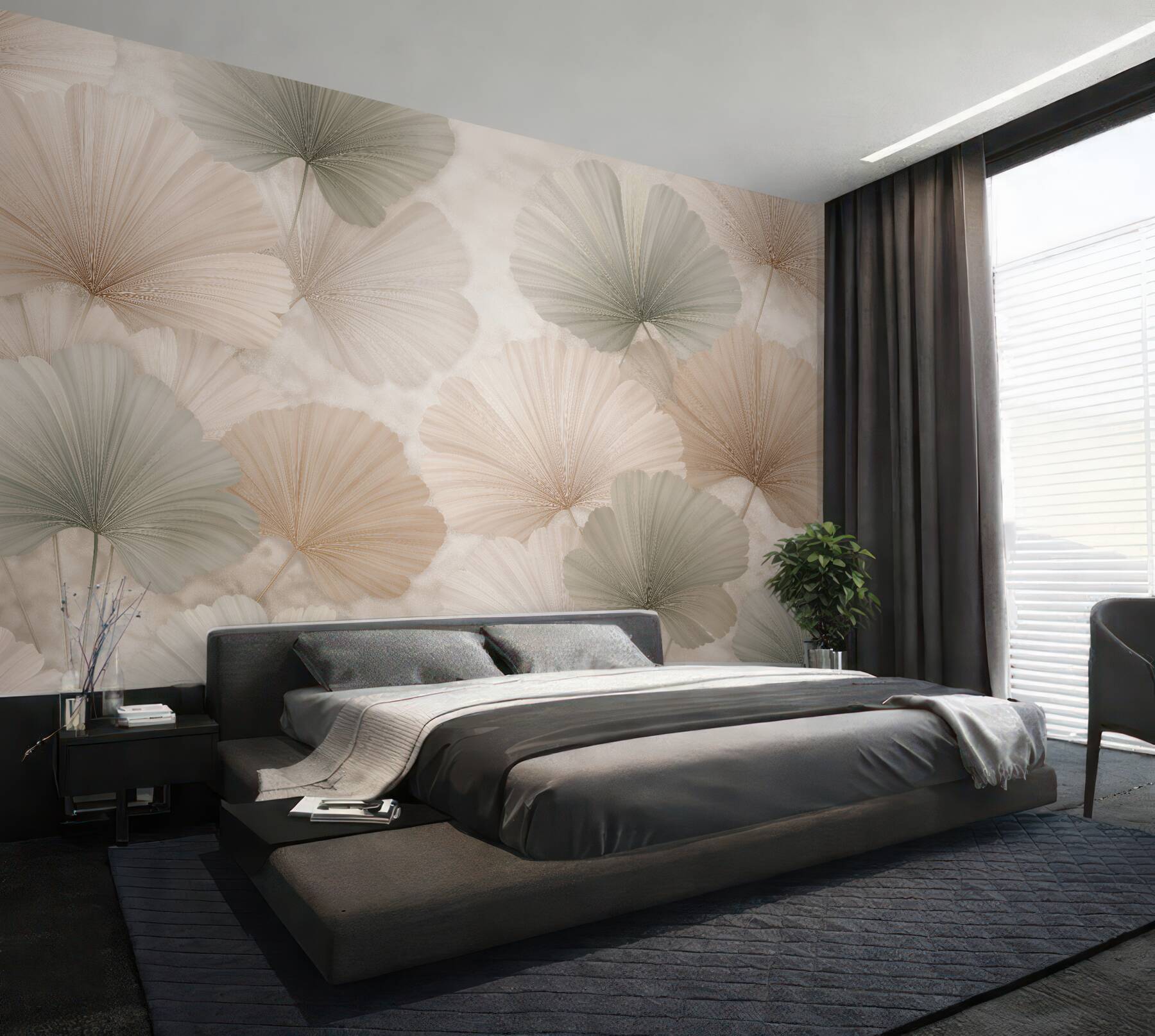 Fototapet Evantaie pastel din frunze de ginkgo
