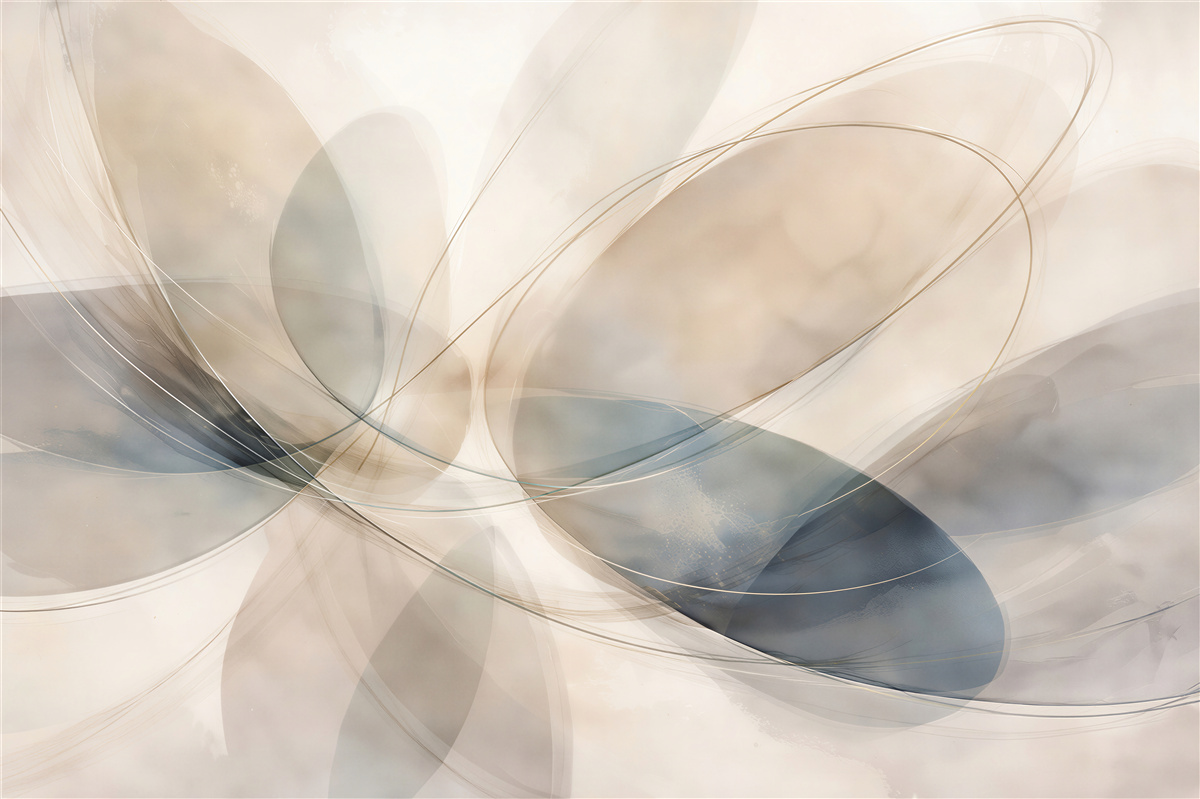 Fototapet Abstracție subtilă în bej și albastru deschis