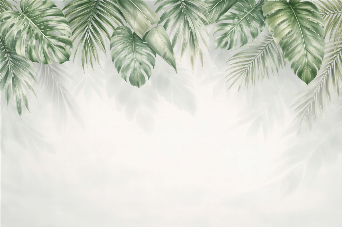 Fototapet Frunze tropicale în armonie luminoasă