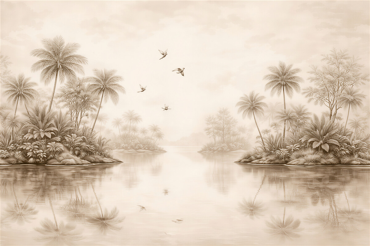 Fototapet Lagună tropicală în sepia