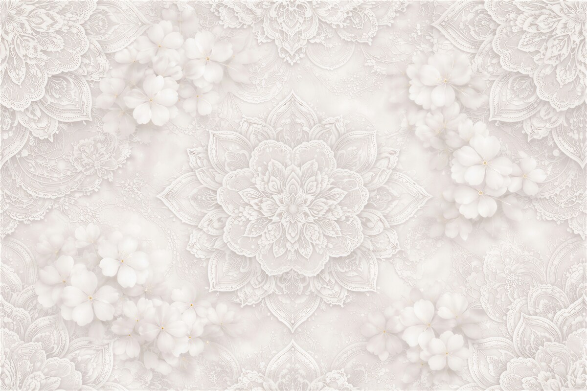 Fototapet Flori din dantelă mandala 3D