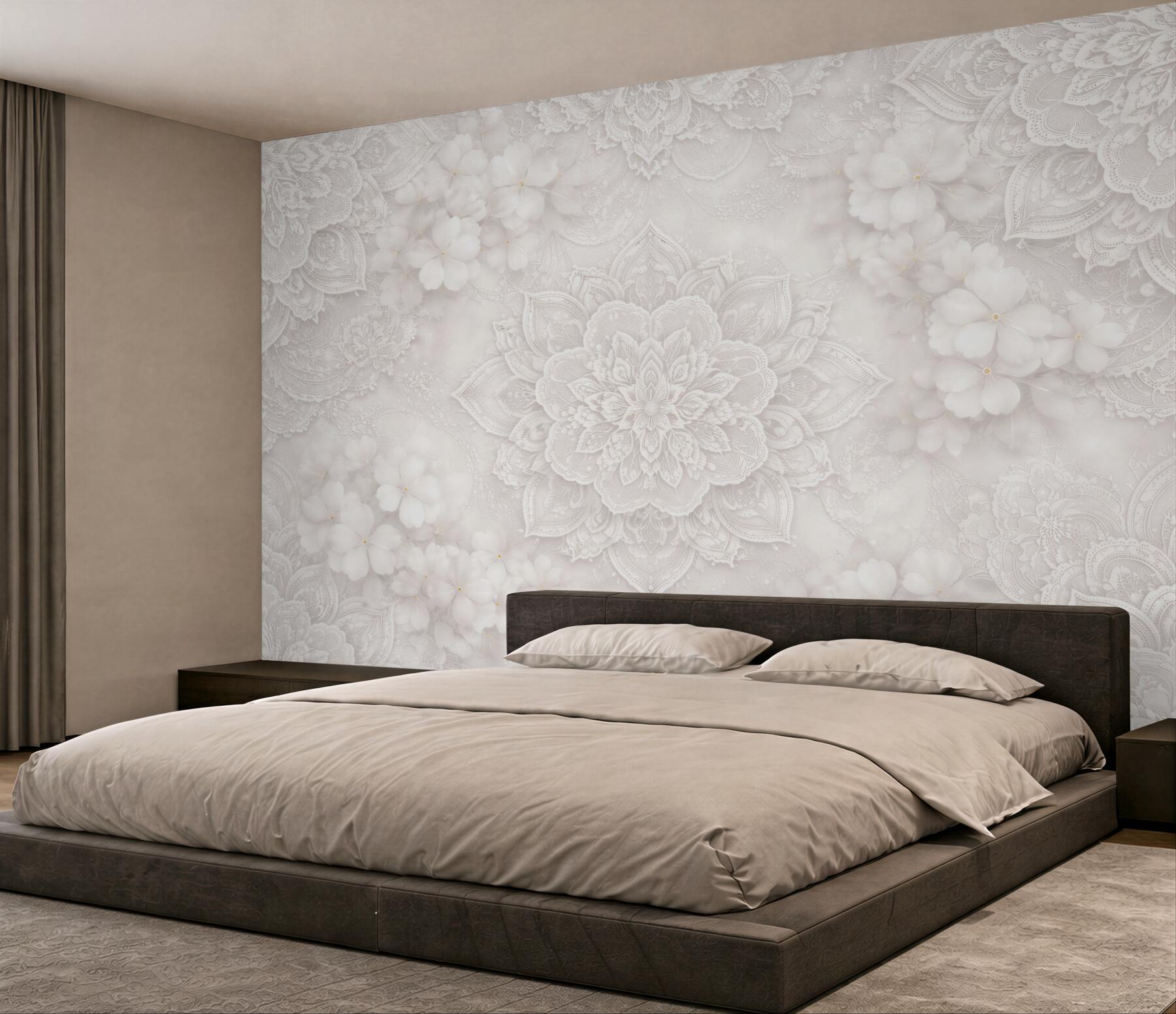 Fototapet Flori din dantelă mandala 3D