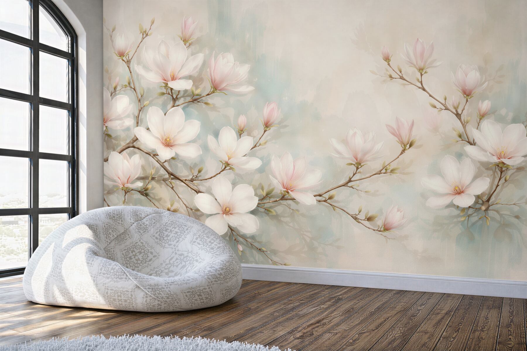 Fototapet Magnolii pastelate pe ramuri