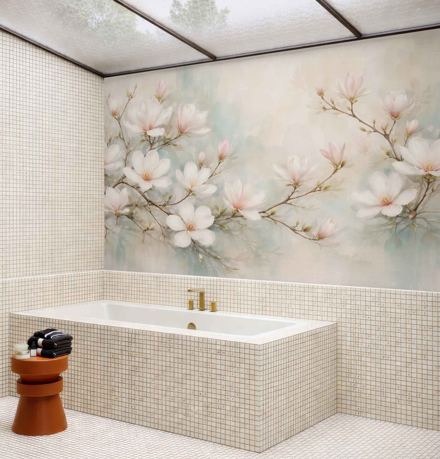 Fototapet Magnolii pastelate pe ramuri