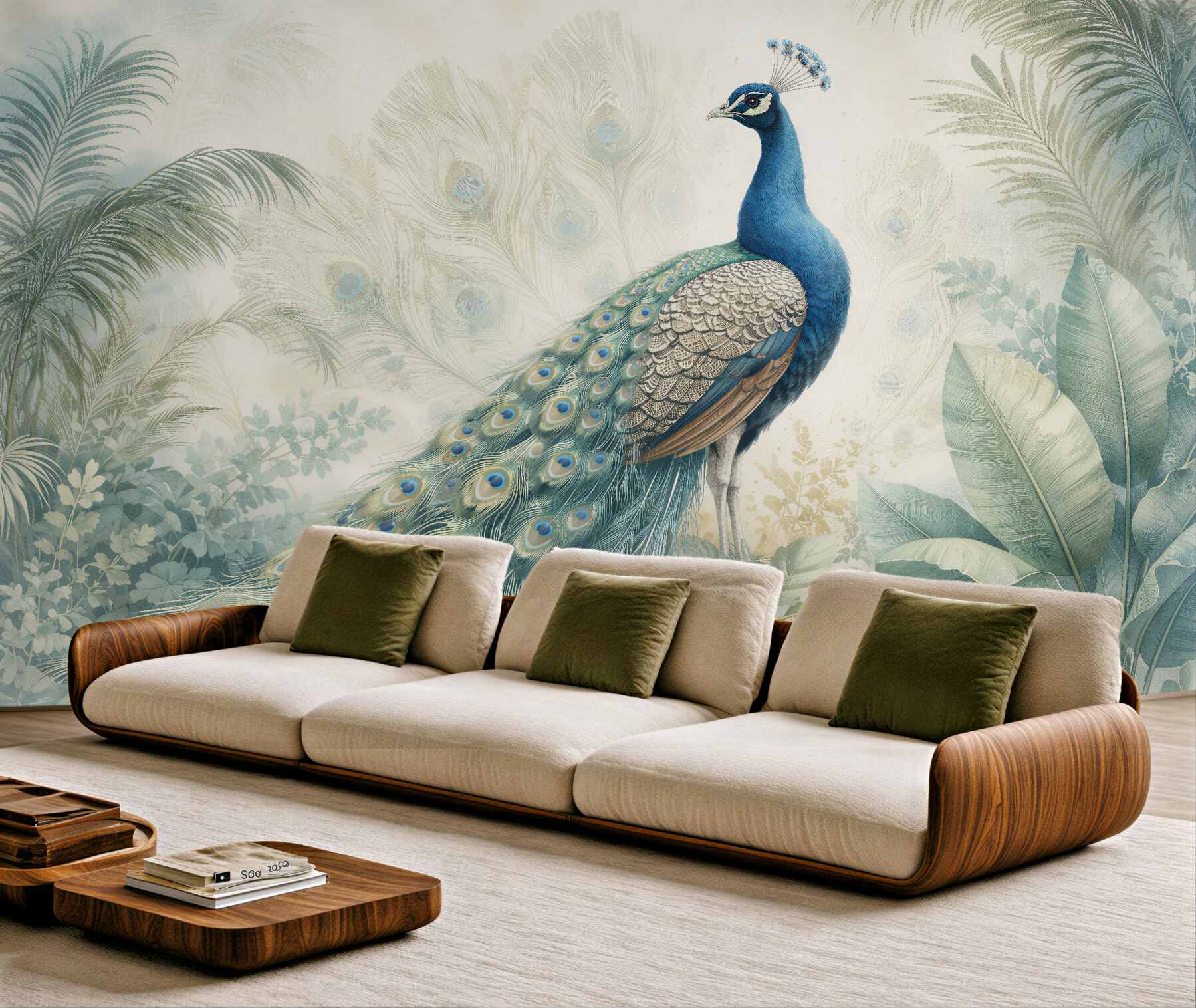 Fototapet Păun în eleganță tropicală