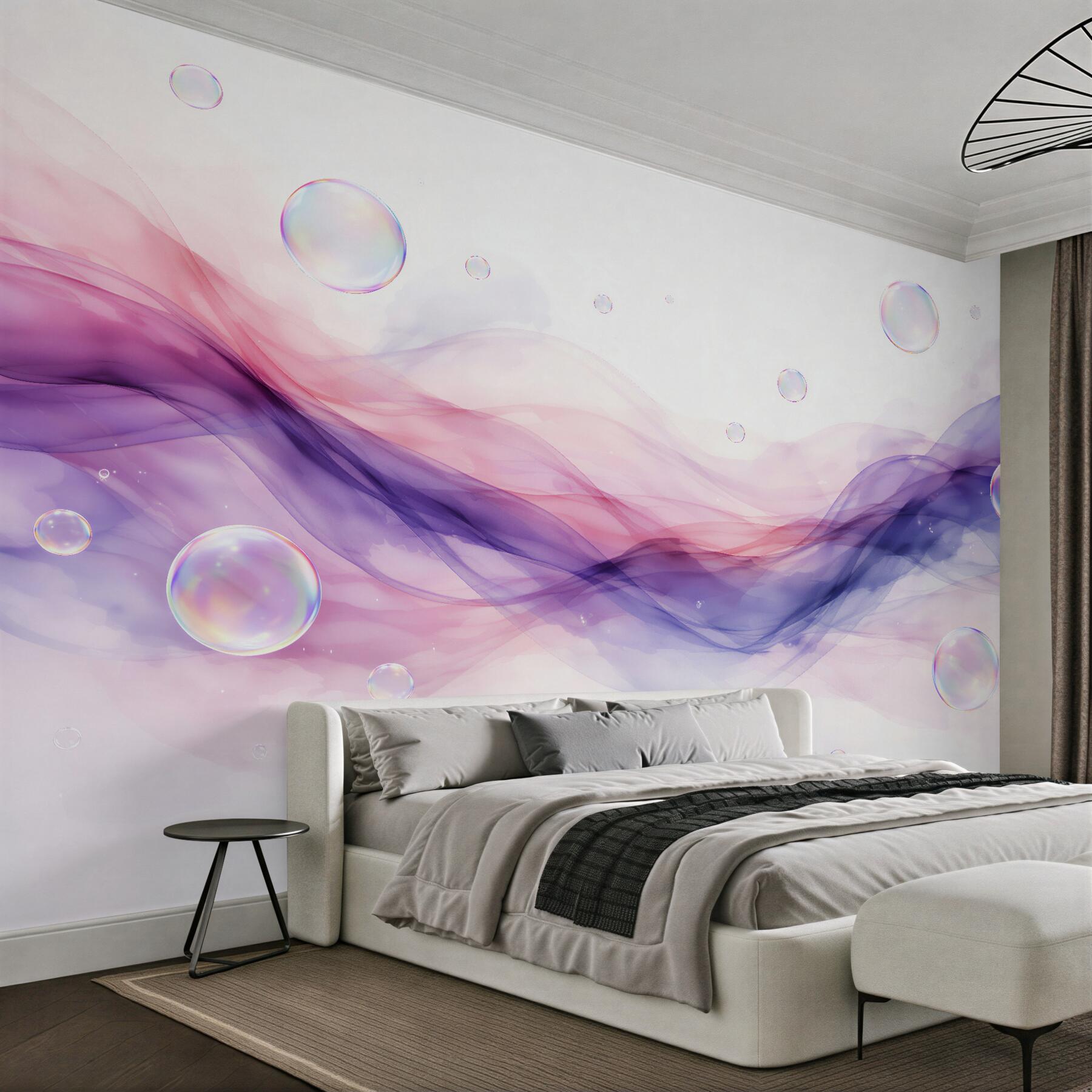 Fototapet Valuri abstracte cu bălonașe sidefate