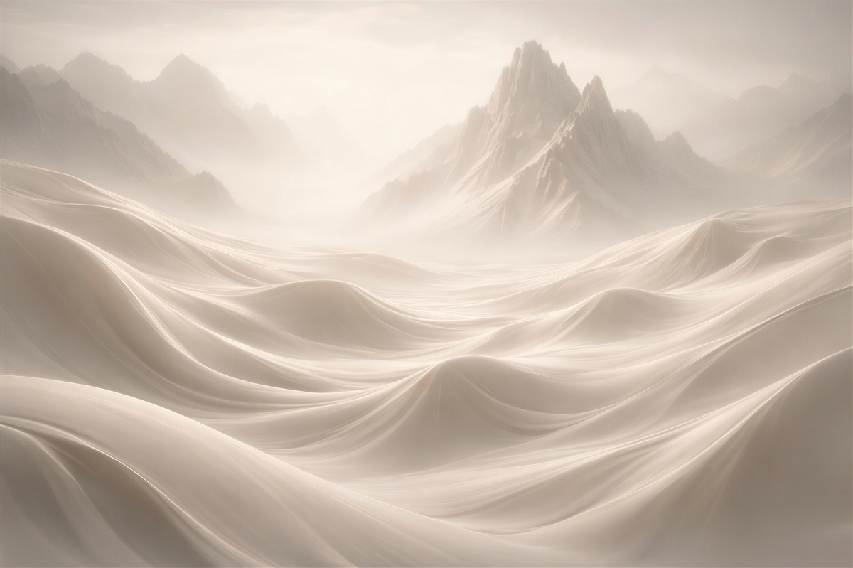 Fototapet Dune eterice și vârfuri de munte