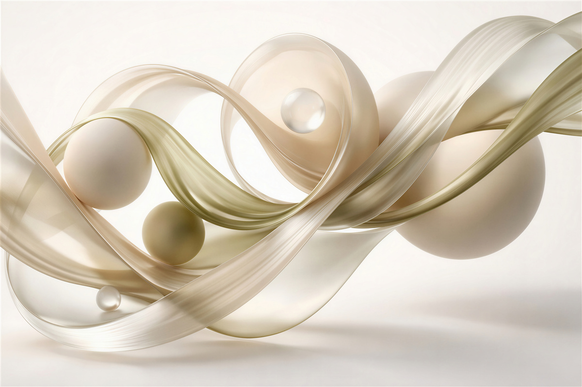 Fototapet Abstracție aurie cu sfere 3D