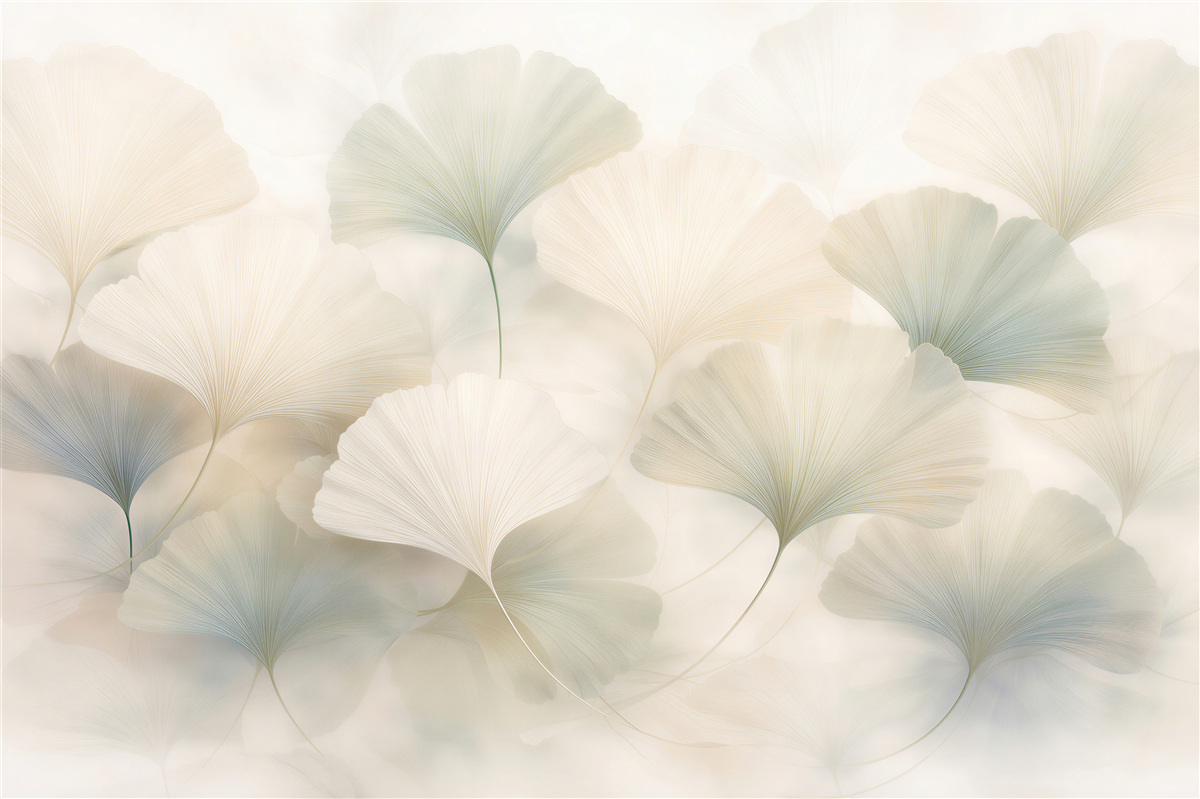 Fototapet Frunze delicate de ginkgo în lumină