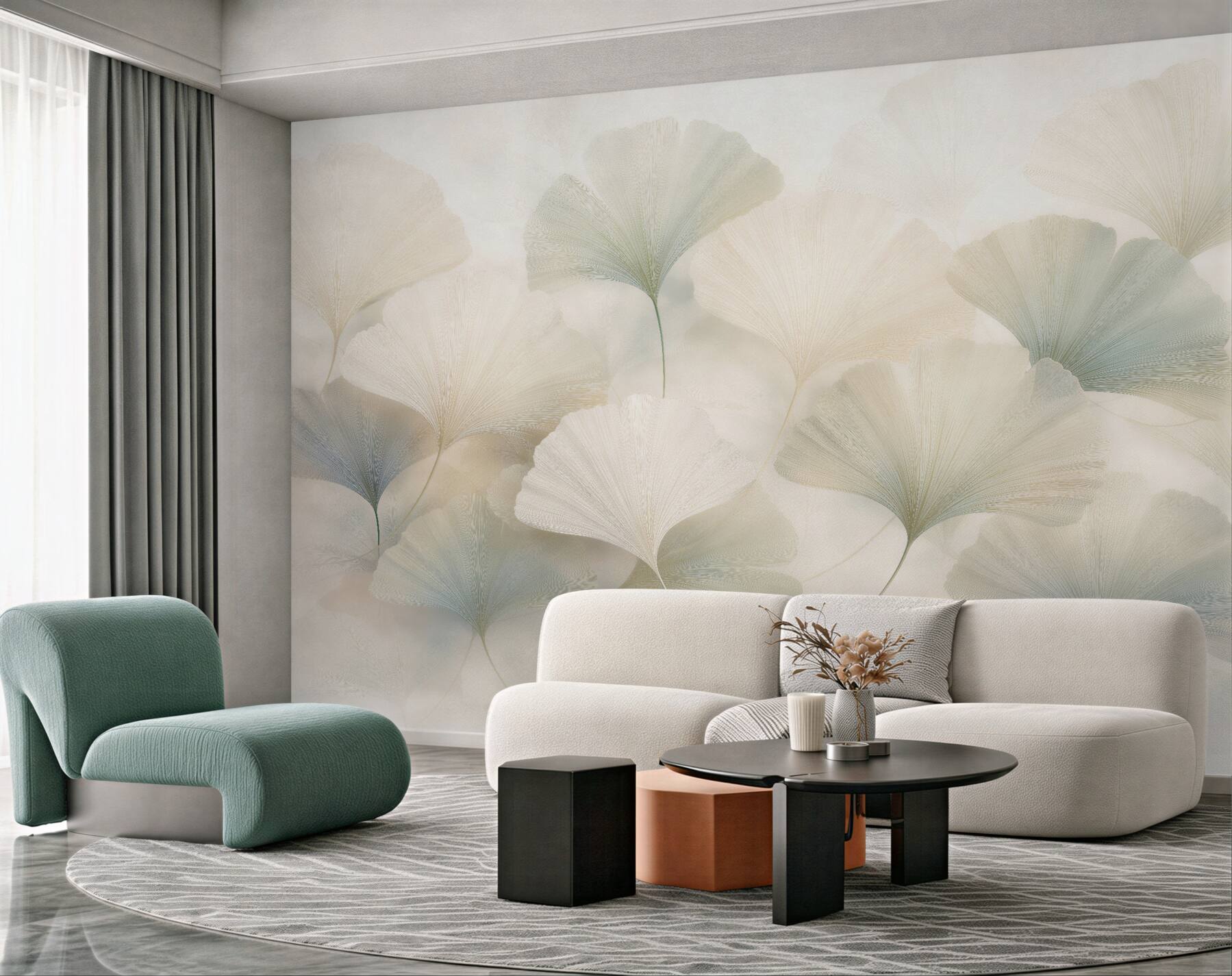 Fototapet Frunze delicate de ginkgo în lumină