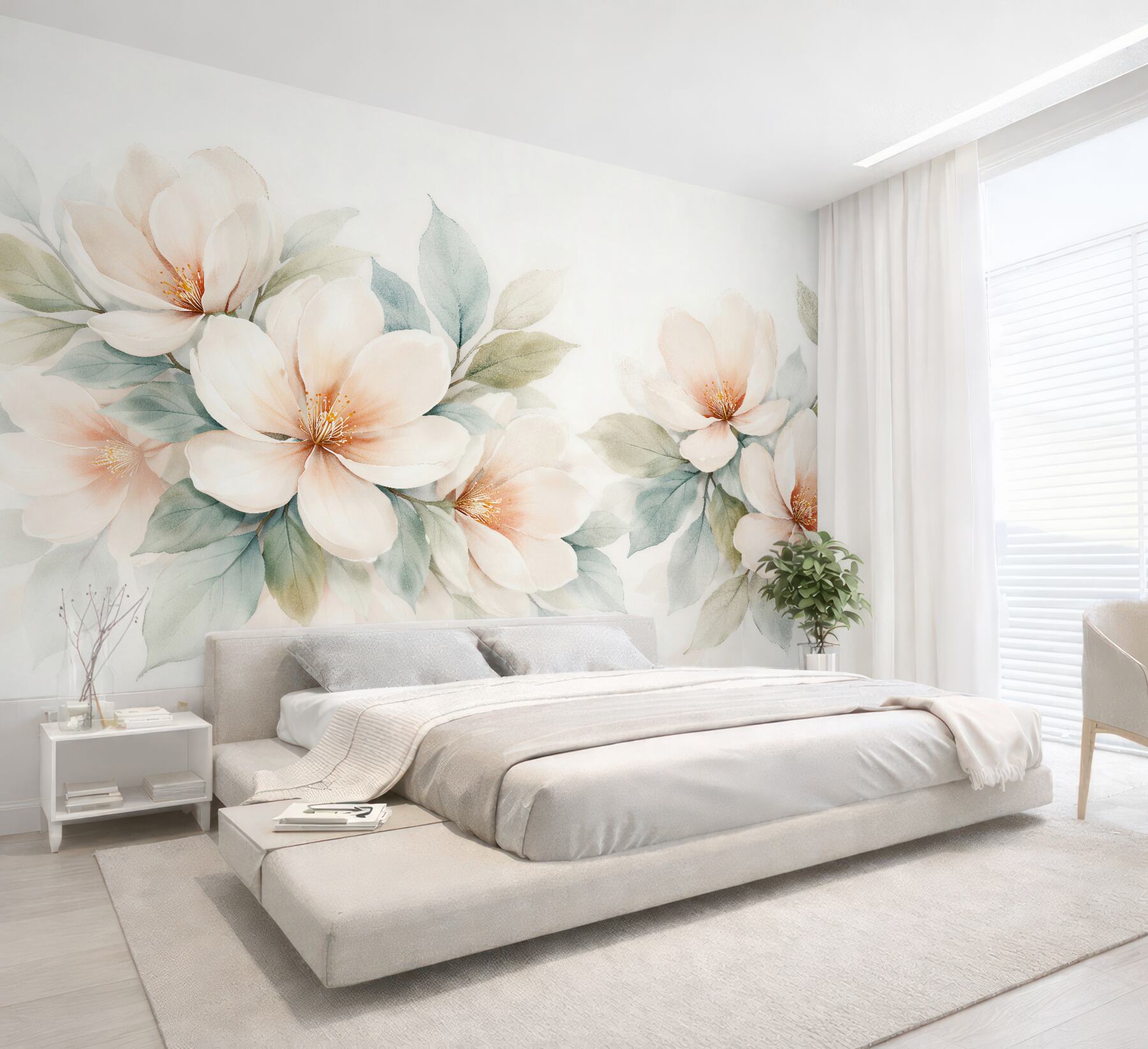 Fototapet Magnolii crem în eleganță subtilă