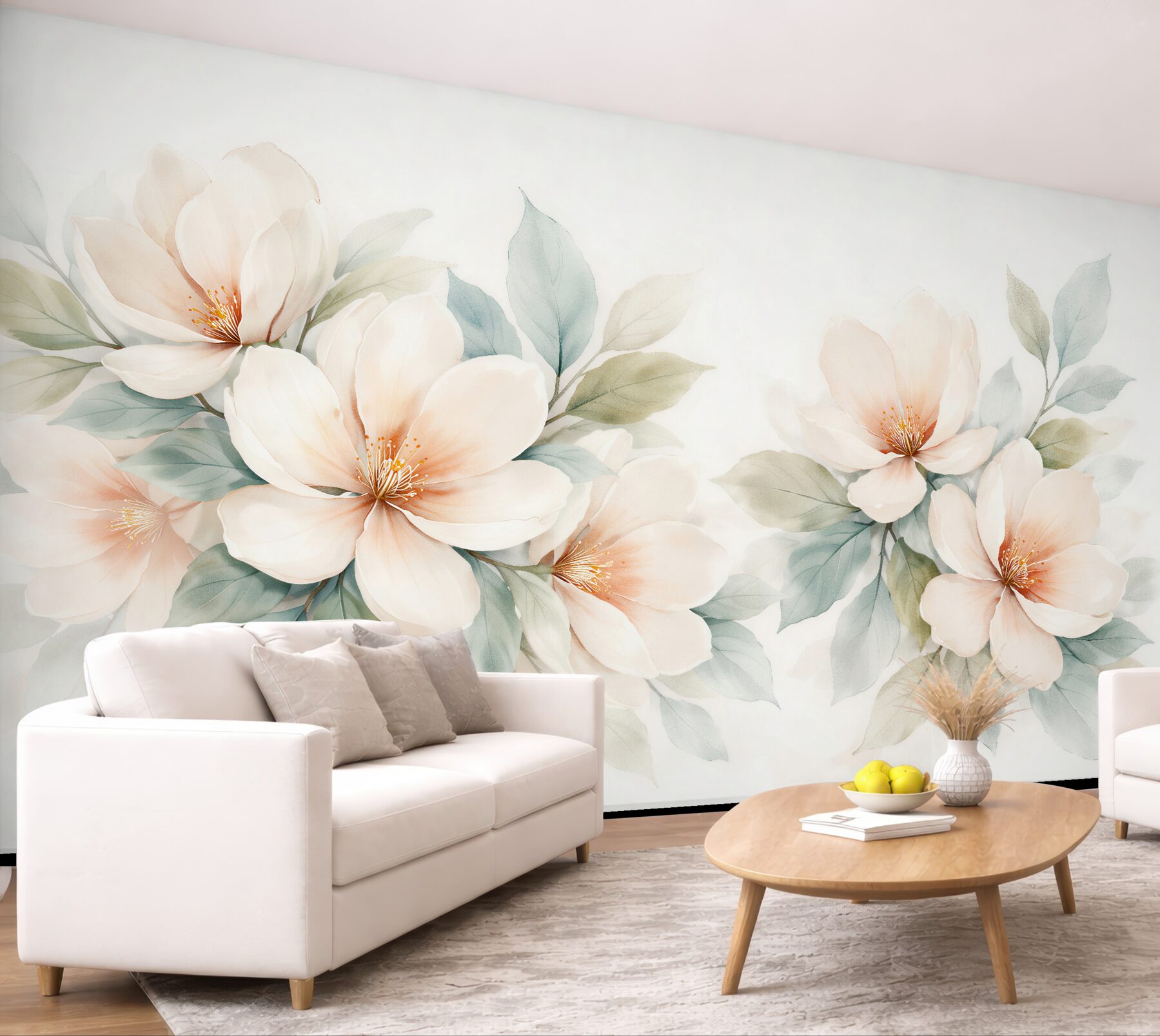 Fototapet Magnolii crem în eleganță subtilă