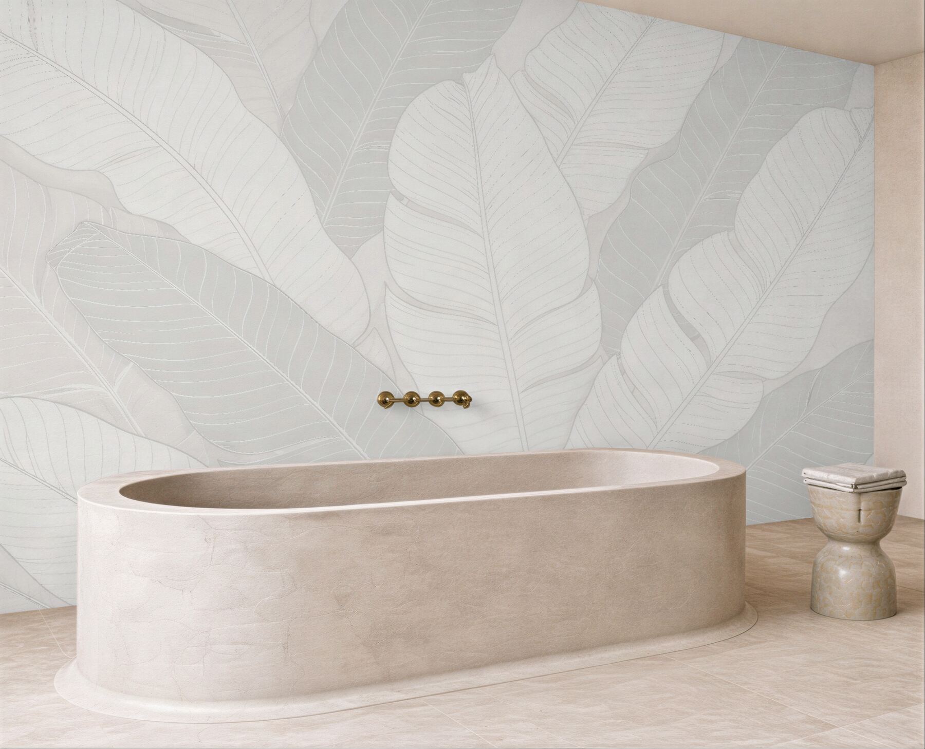 Fototapet Frunze tropicale deschise minimaliste