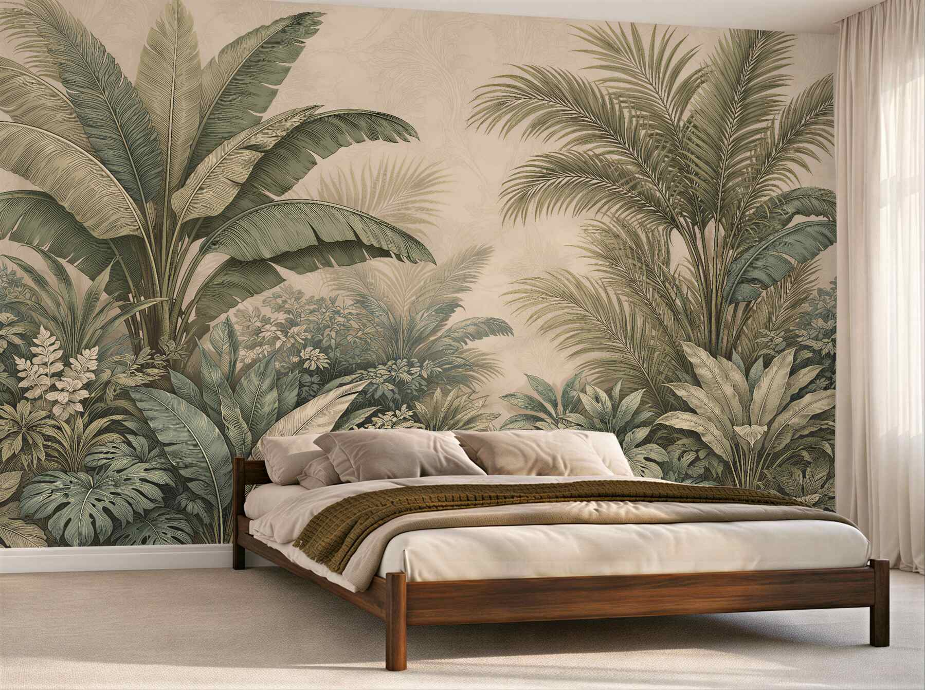 Fototapet Junglă tropicală vintage elegantă