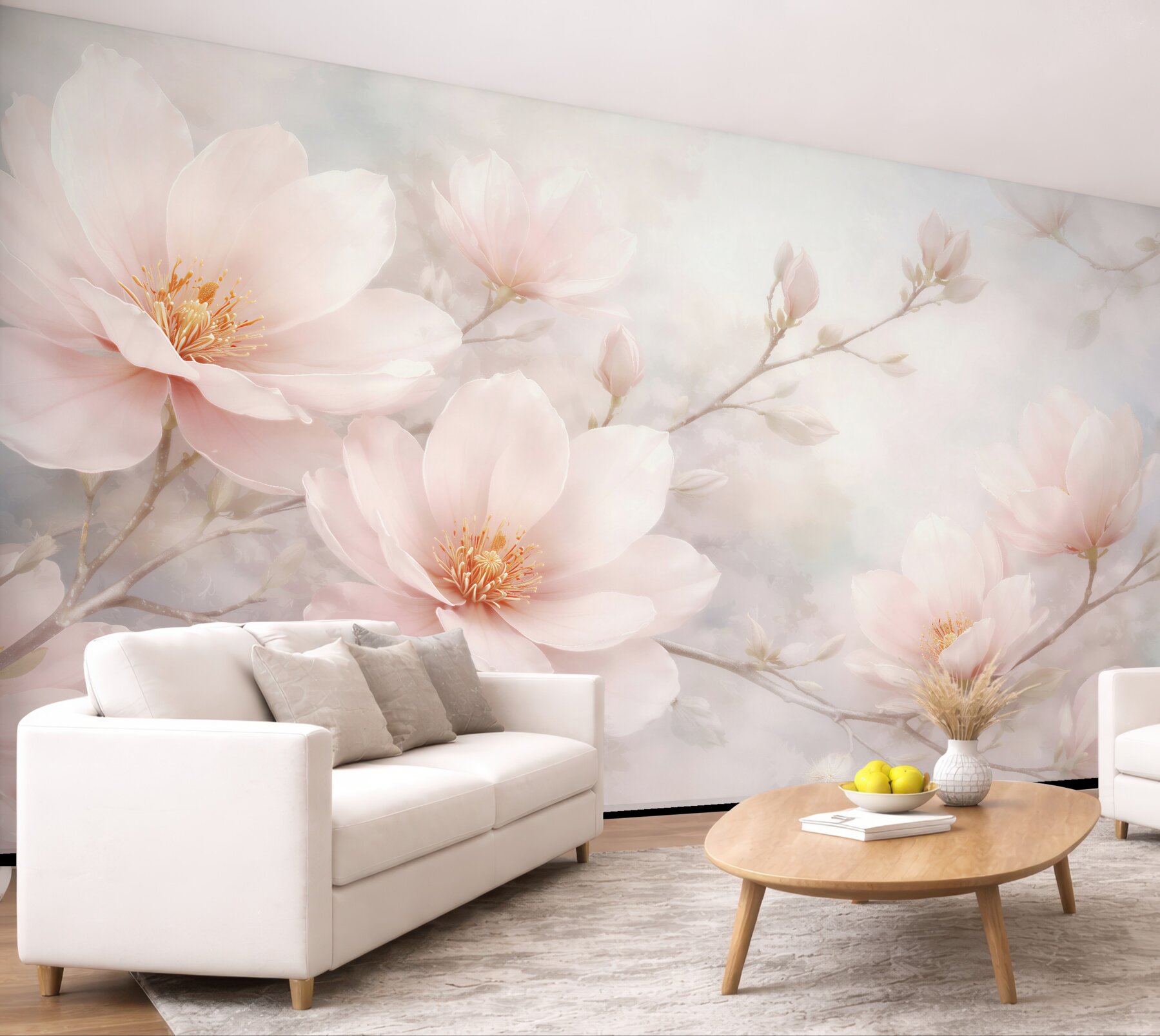 Fototapet Magnolii eterice în ceață pastelată