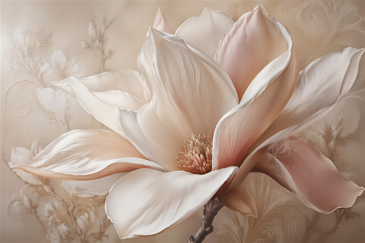Fototapet Magnolie pudrată în detaliu elegant
