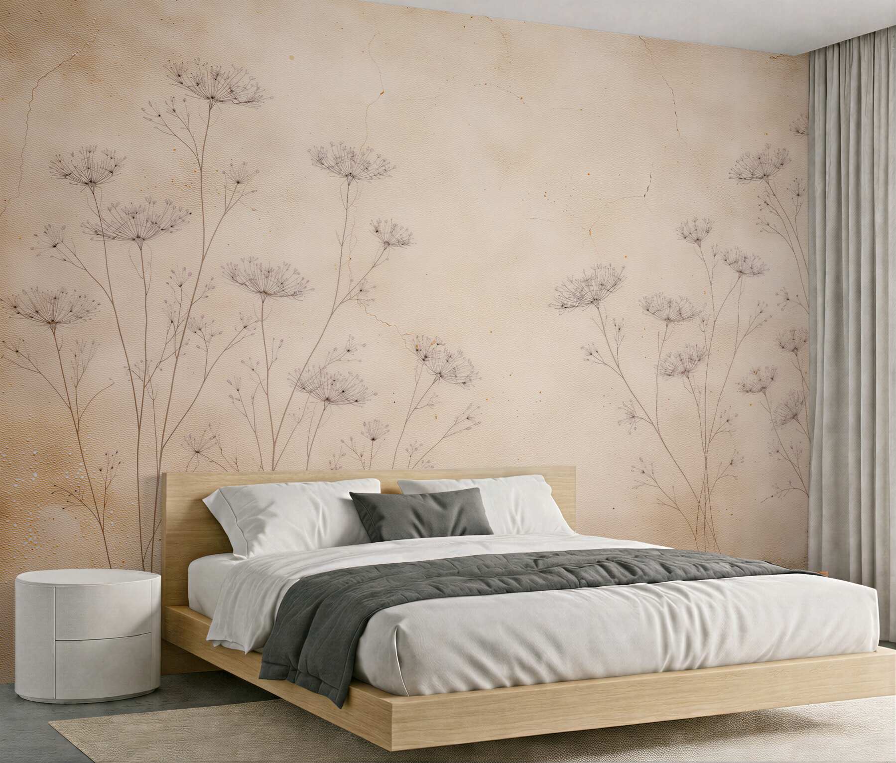 Fototapet Flori delicate pe fundal învechit