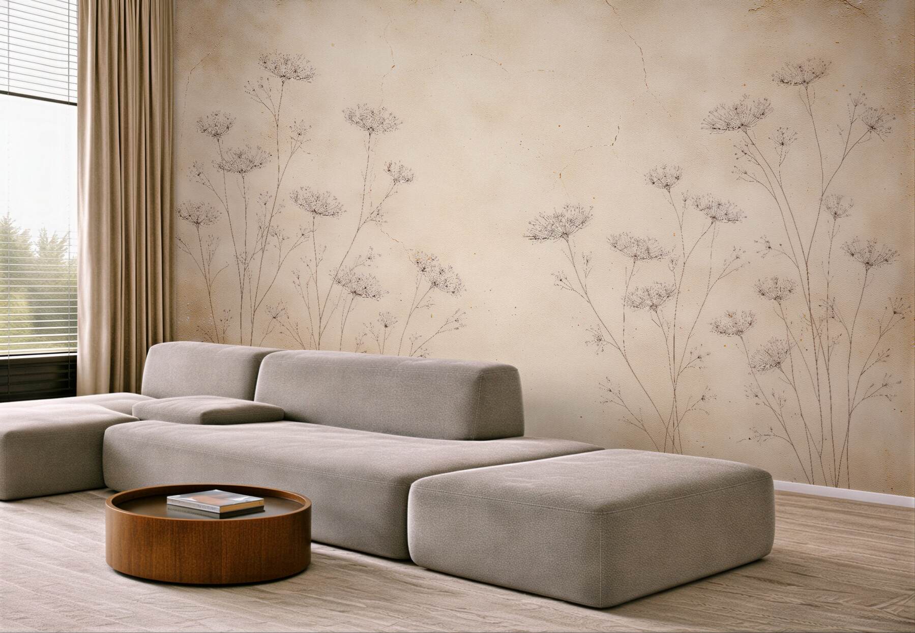 Fototapet Flori delicate pe fundal învechit