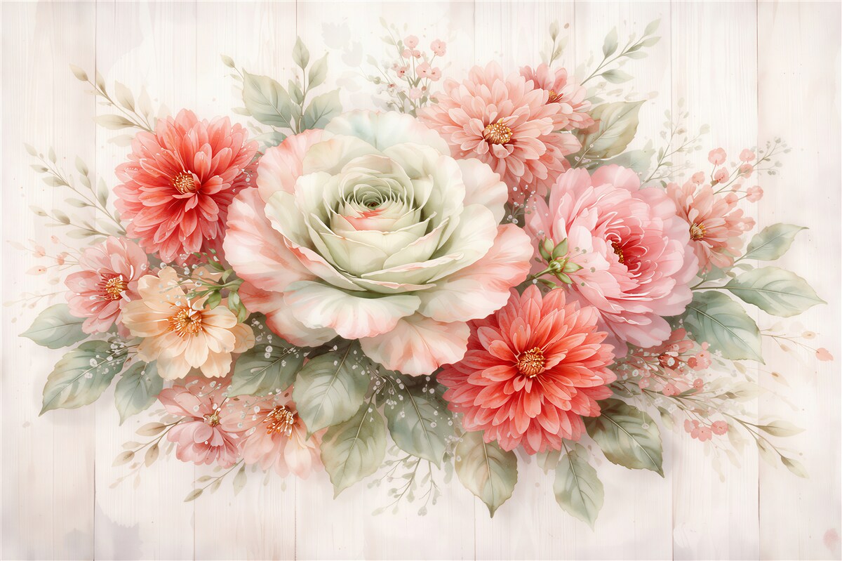 Fototapet Buchet pastelat de flori romantice