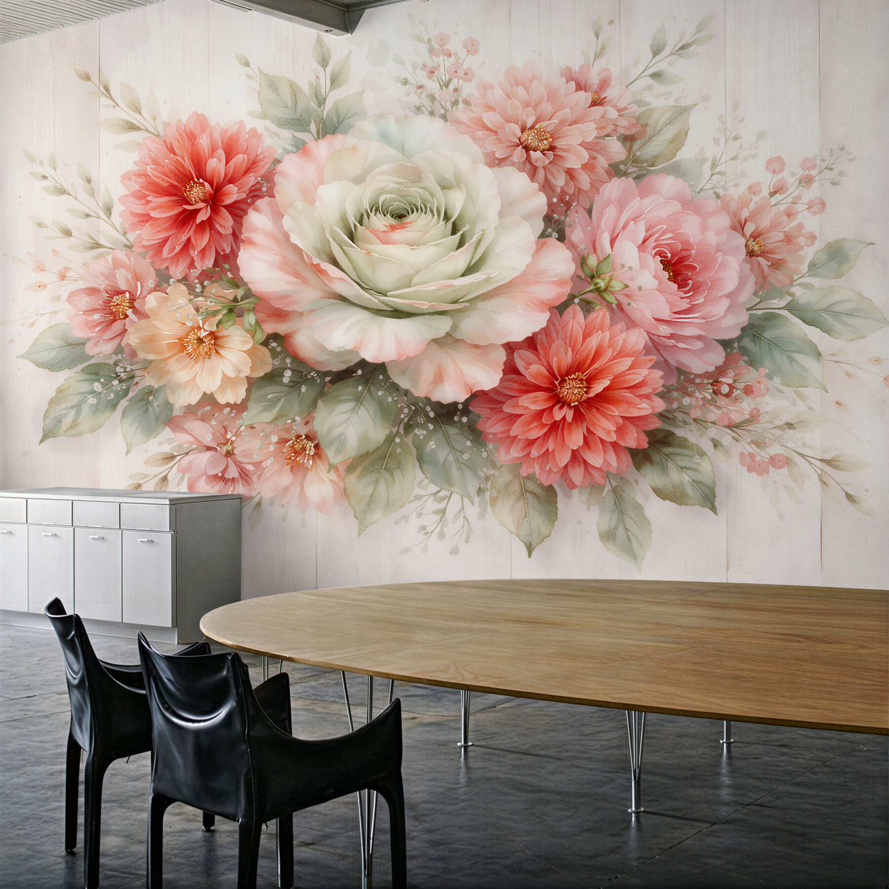 Fototapet Buchet pastelat de flori romantice