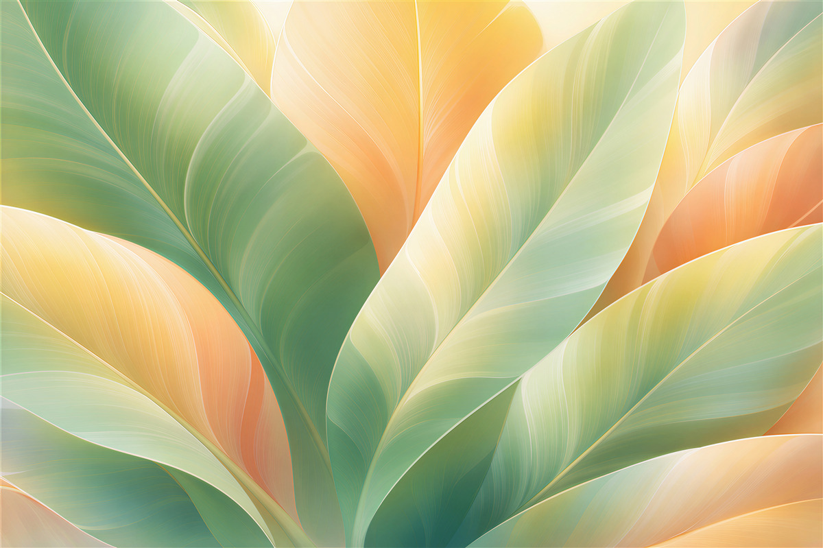 Fototapet Frunze pastel în ritm abstract