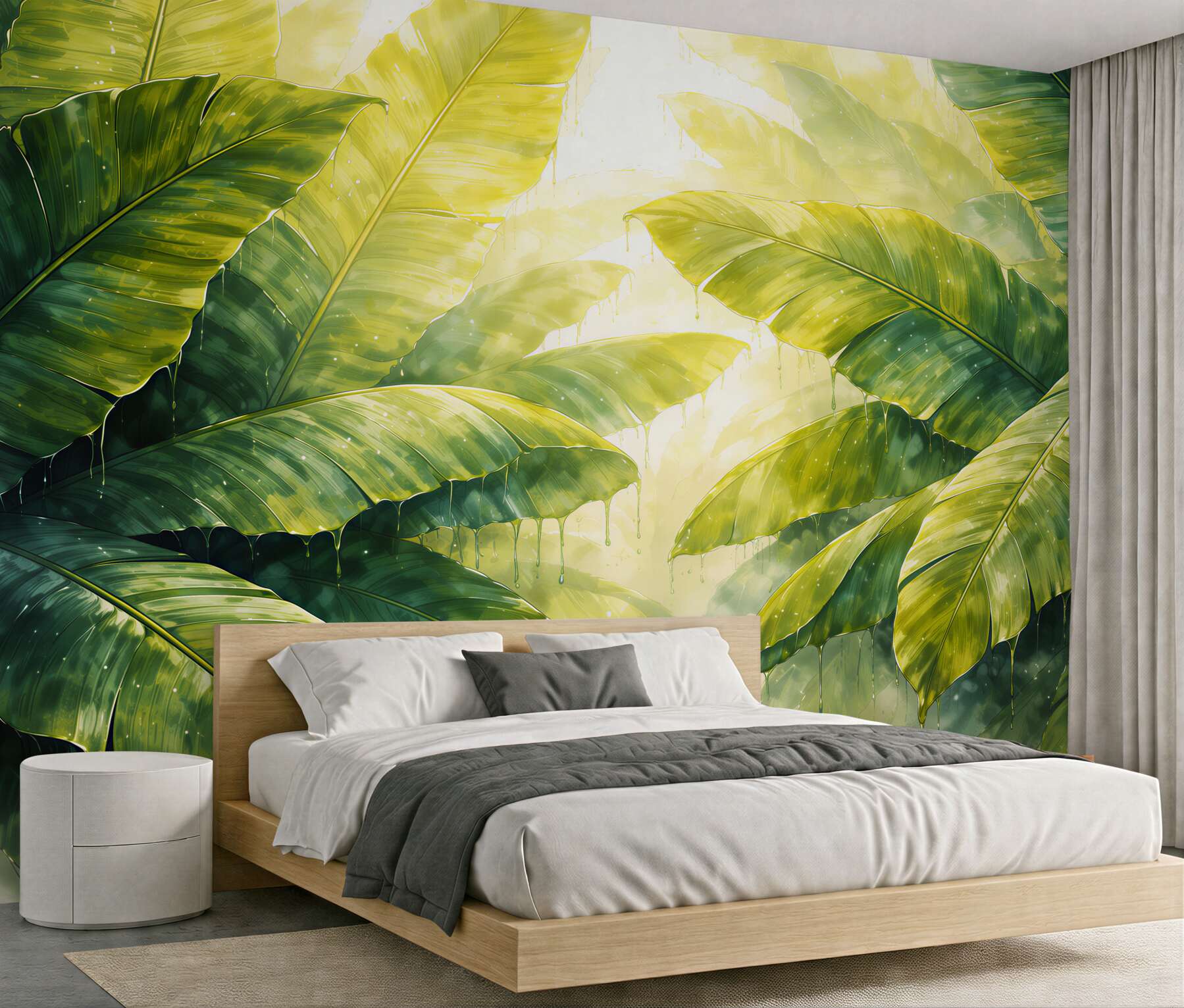 Fototapet Frunze tropicale în jungla luminoasă