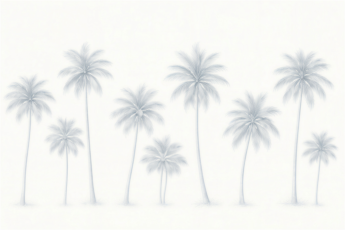 Fototapet Palmieri delicați într-un minimalism luminos
