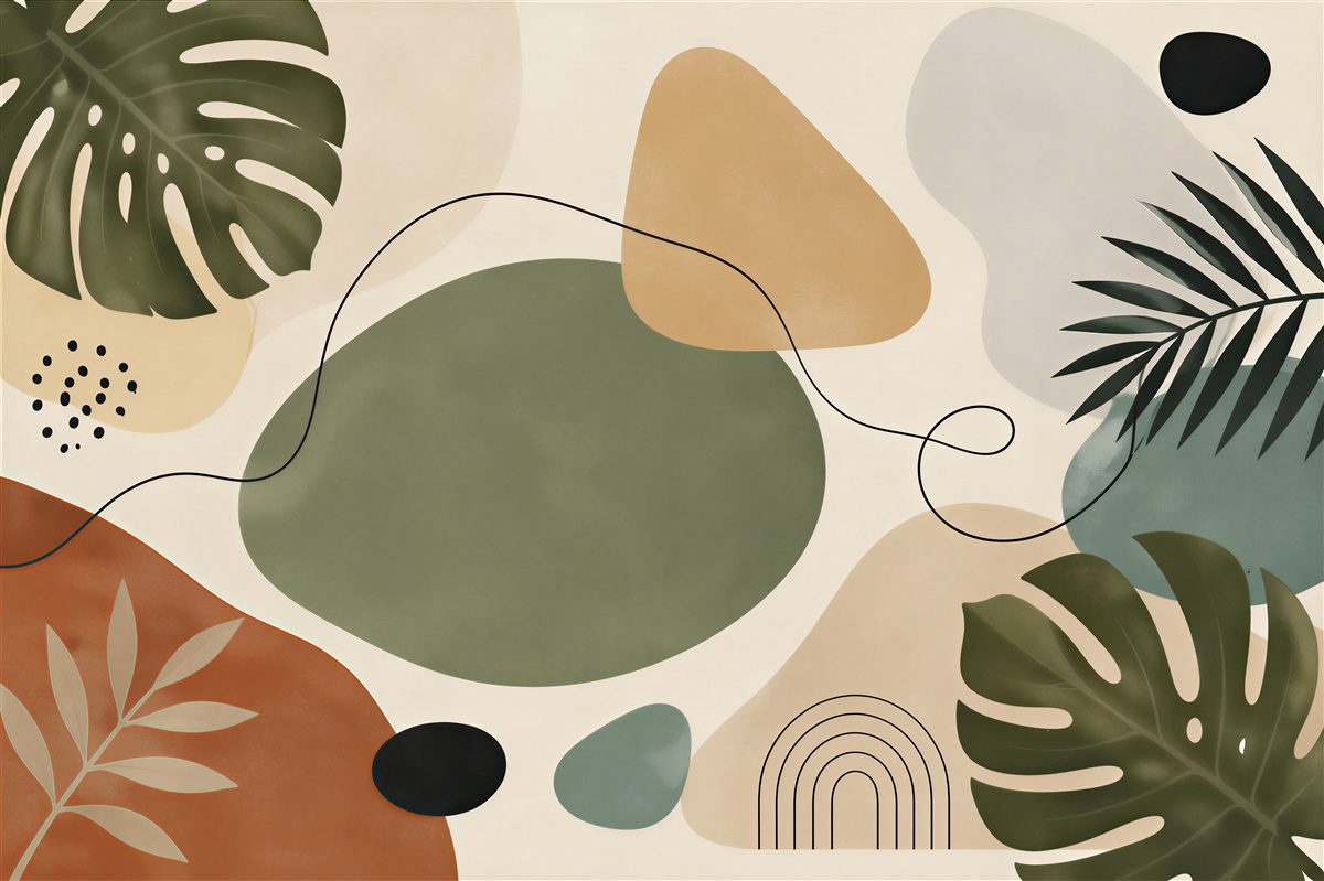 Fototapet Frunze abstracte boho