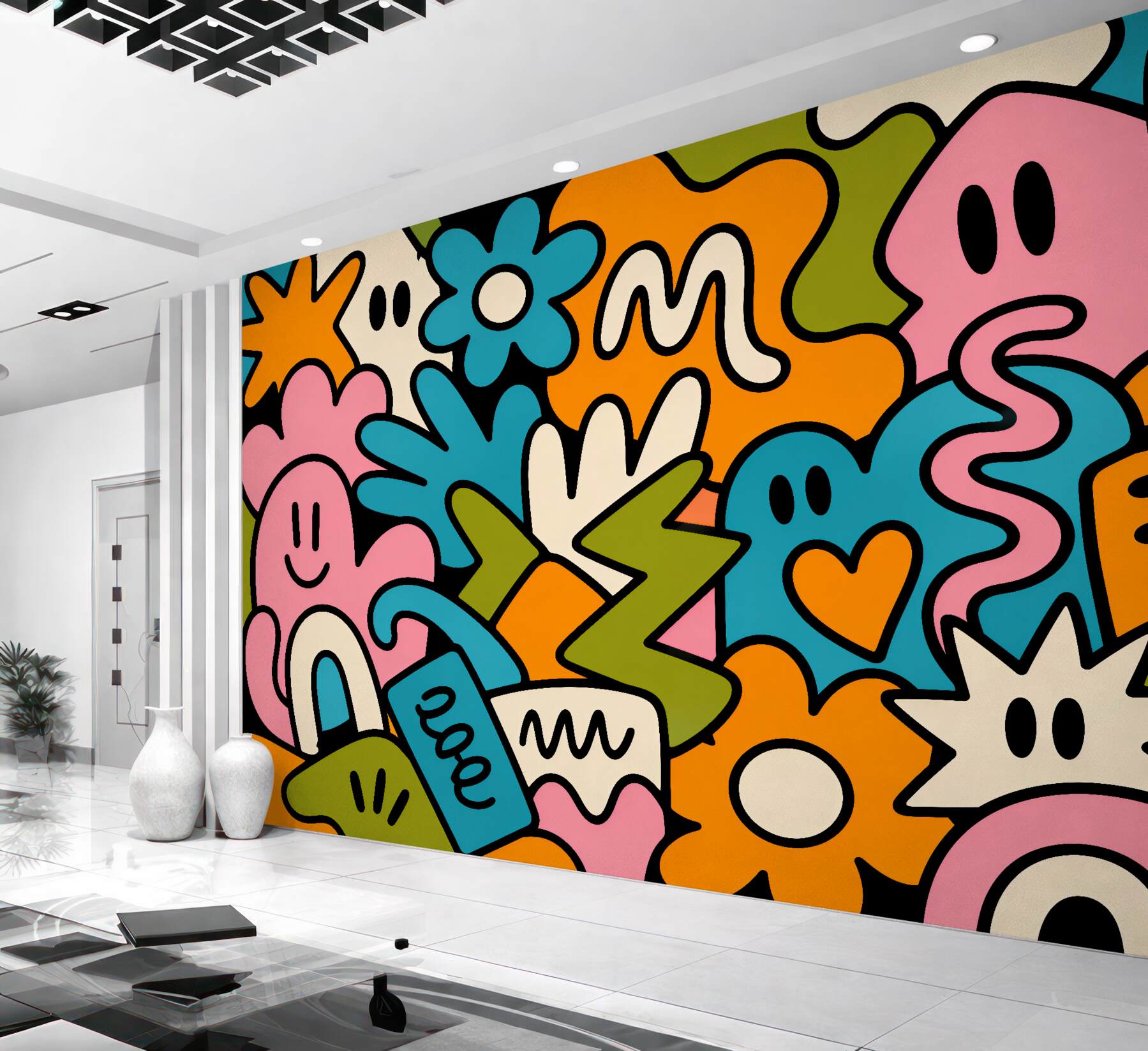 Fototapet Zâmbet pop art colorat