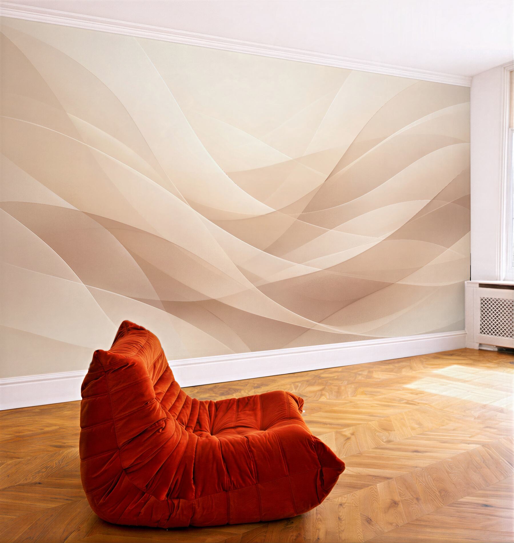 Fototapet Valuri abstracte curgătoare bej