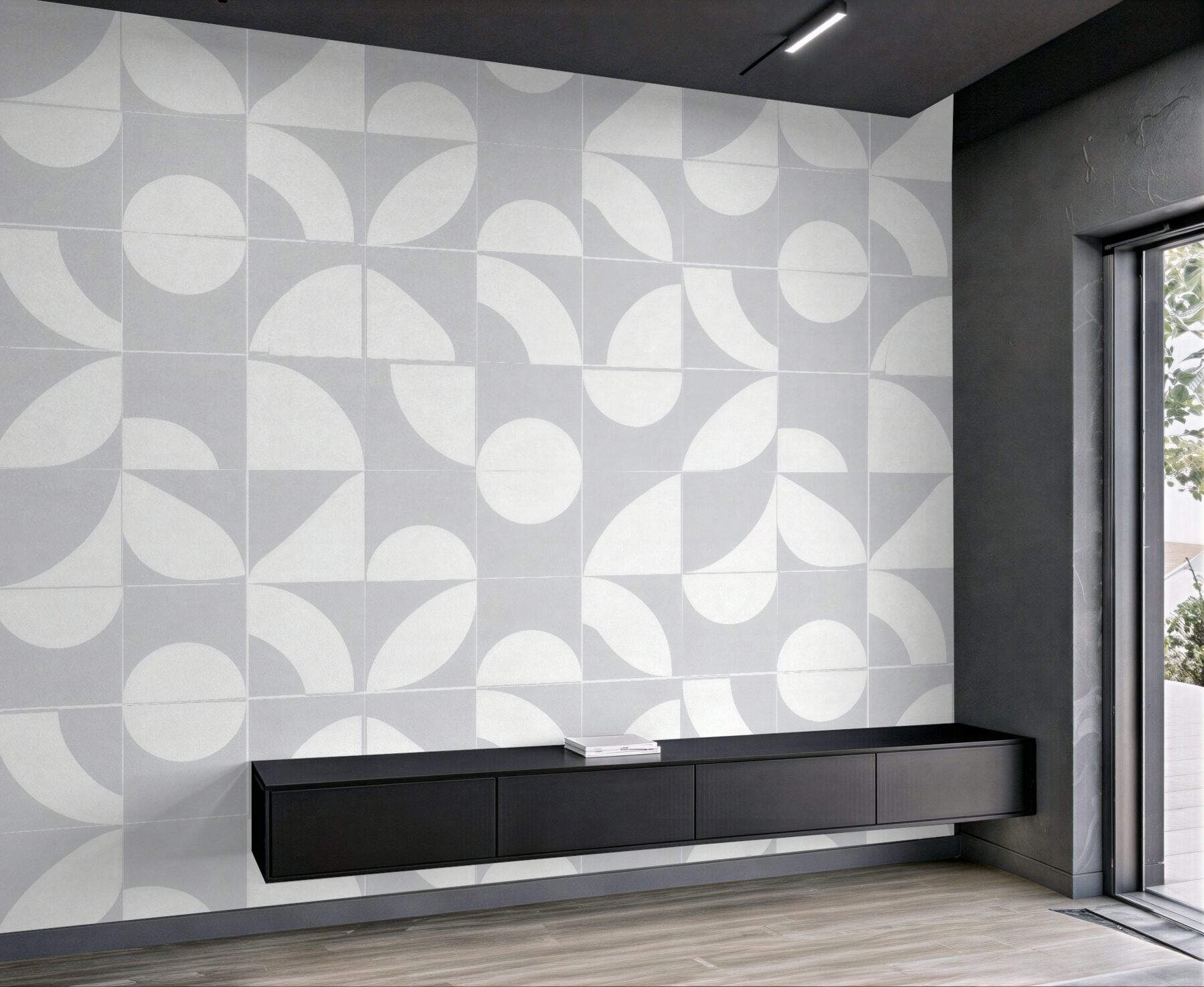 Fototapet Mozaic geometric alb subtil