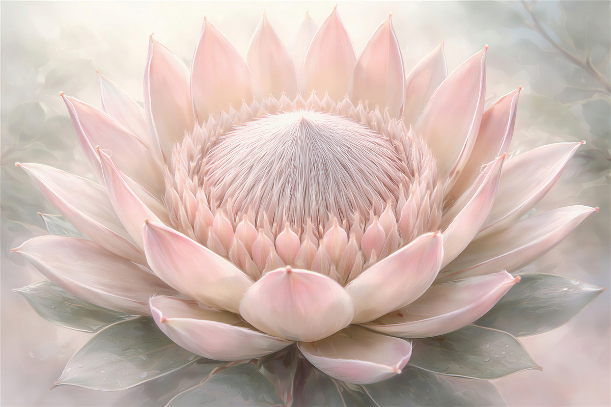 Fototapet Lotus pudrat în strălucire