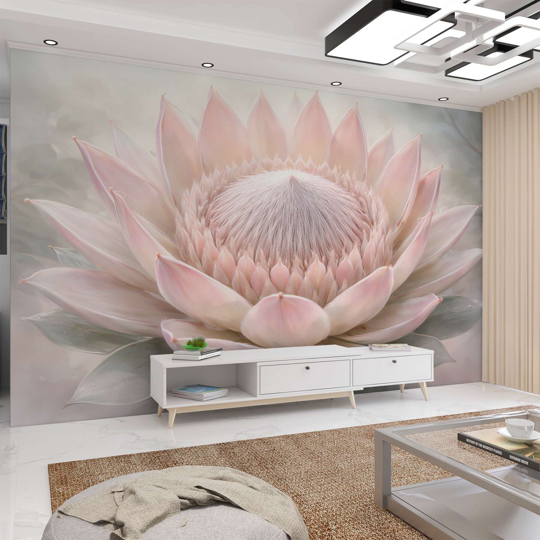 Fototapet Lotus pudrat în strălucire