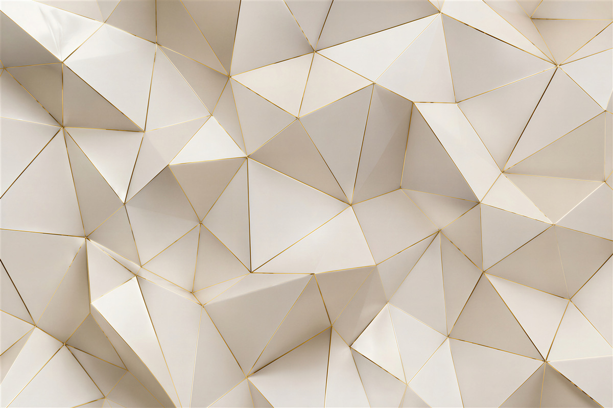 Fototapet Abstracție geometrică aurie 3D