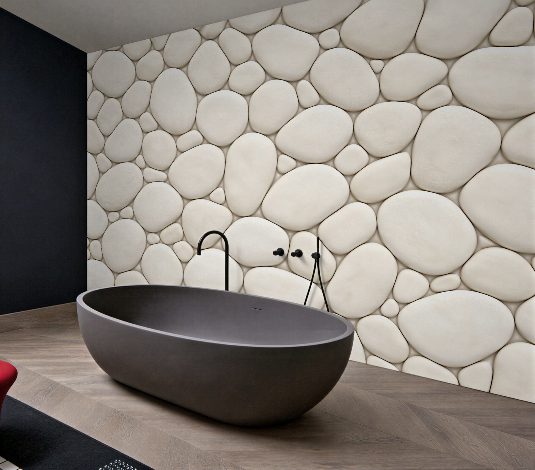 Fototapet Pietricele albe într-o compoziție armonioasă