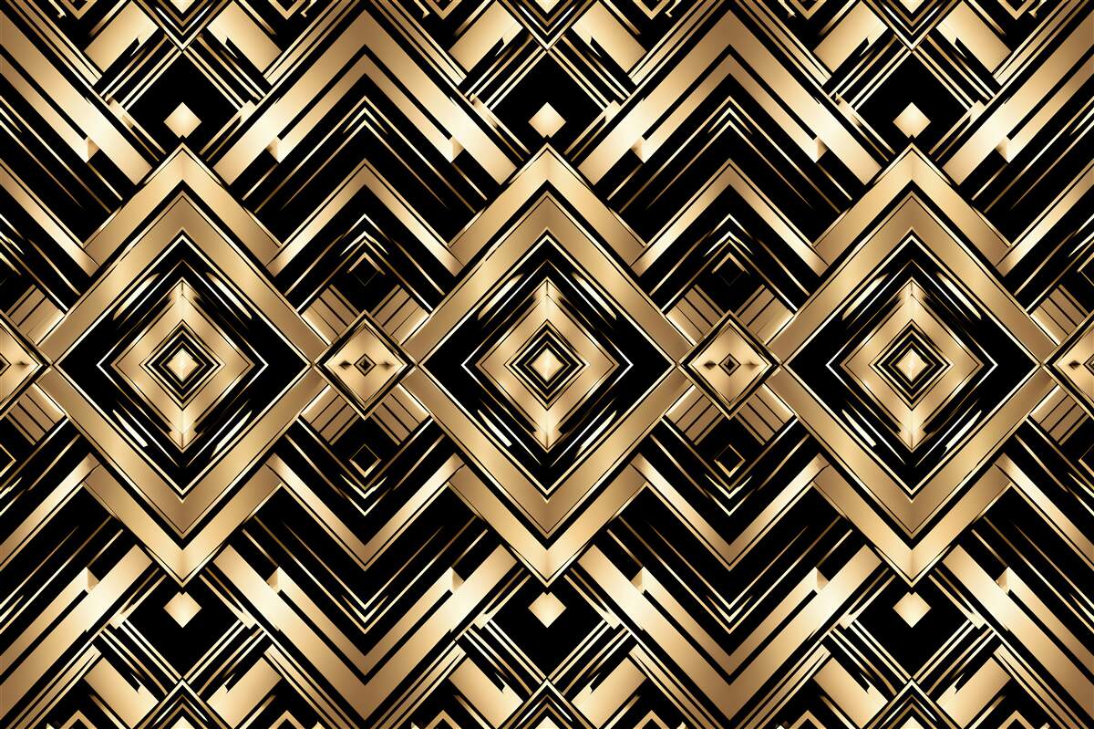 Fototapet Geometrie aurie în stil glamour