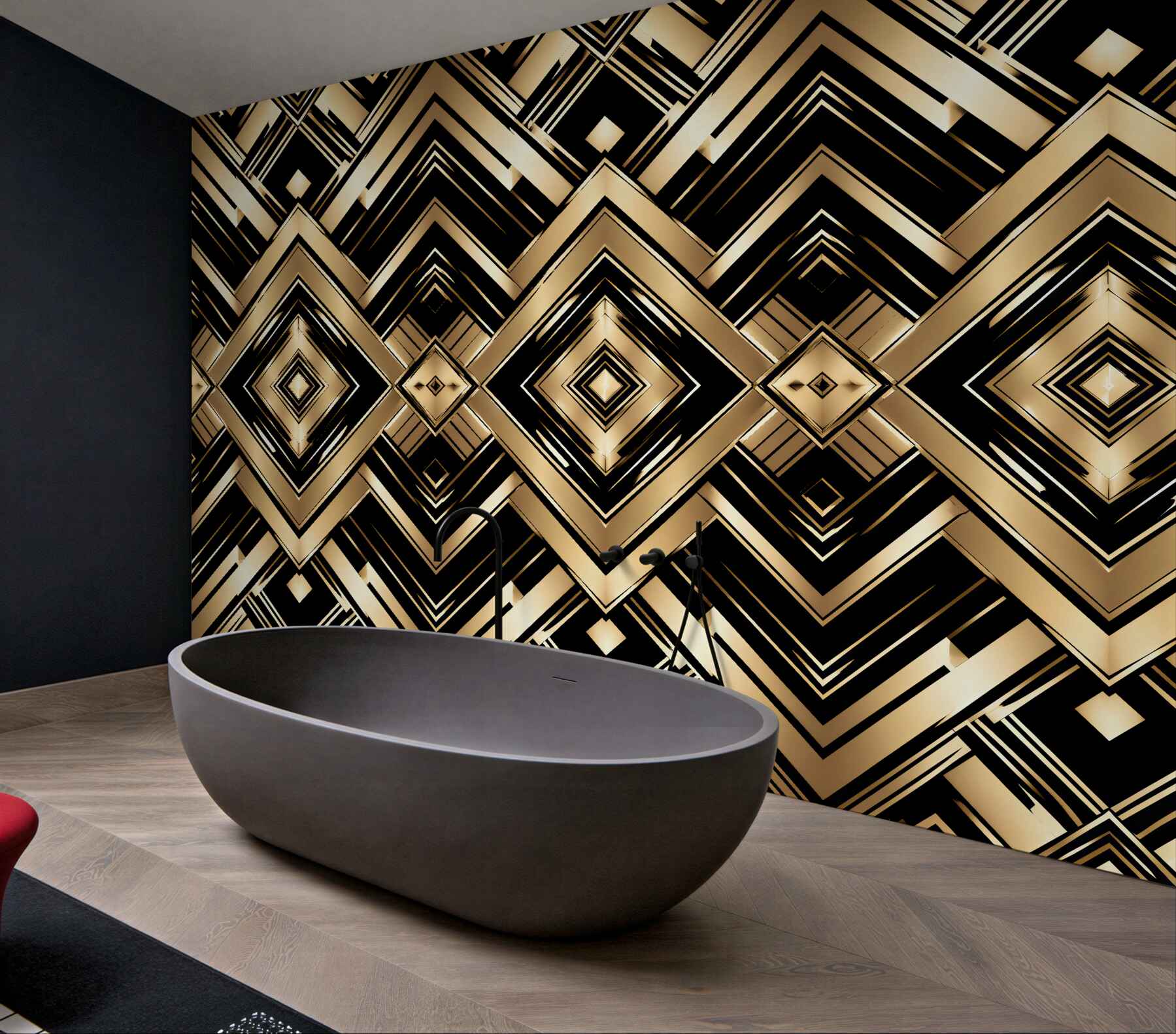 Fototapet Geometrie aurie în stil glamour