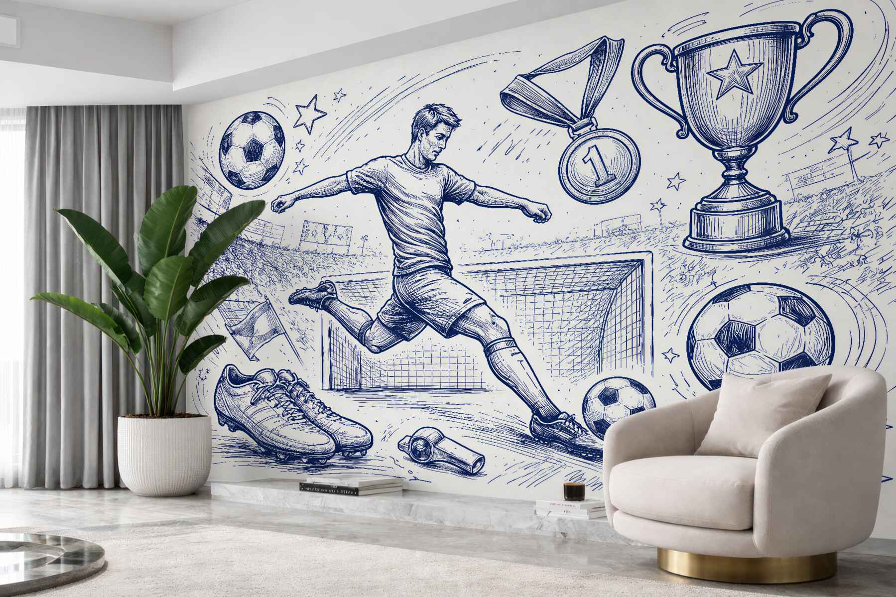 Fototapet Visurile fotbalistice ale unui campion