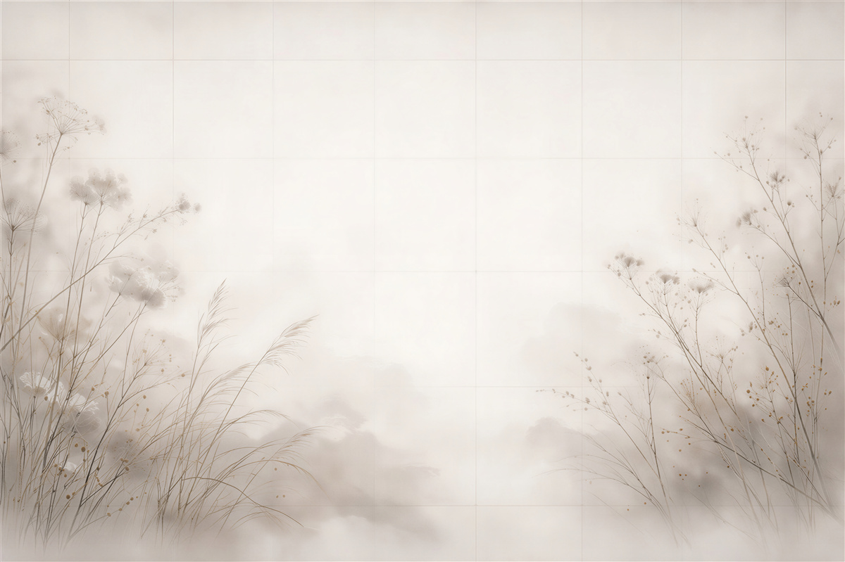Fototapet Pajiște cețoasă în minimalism luminos