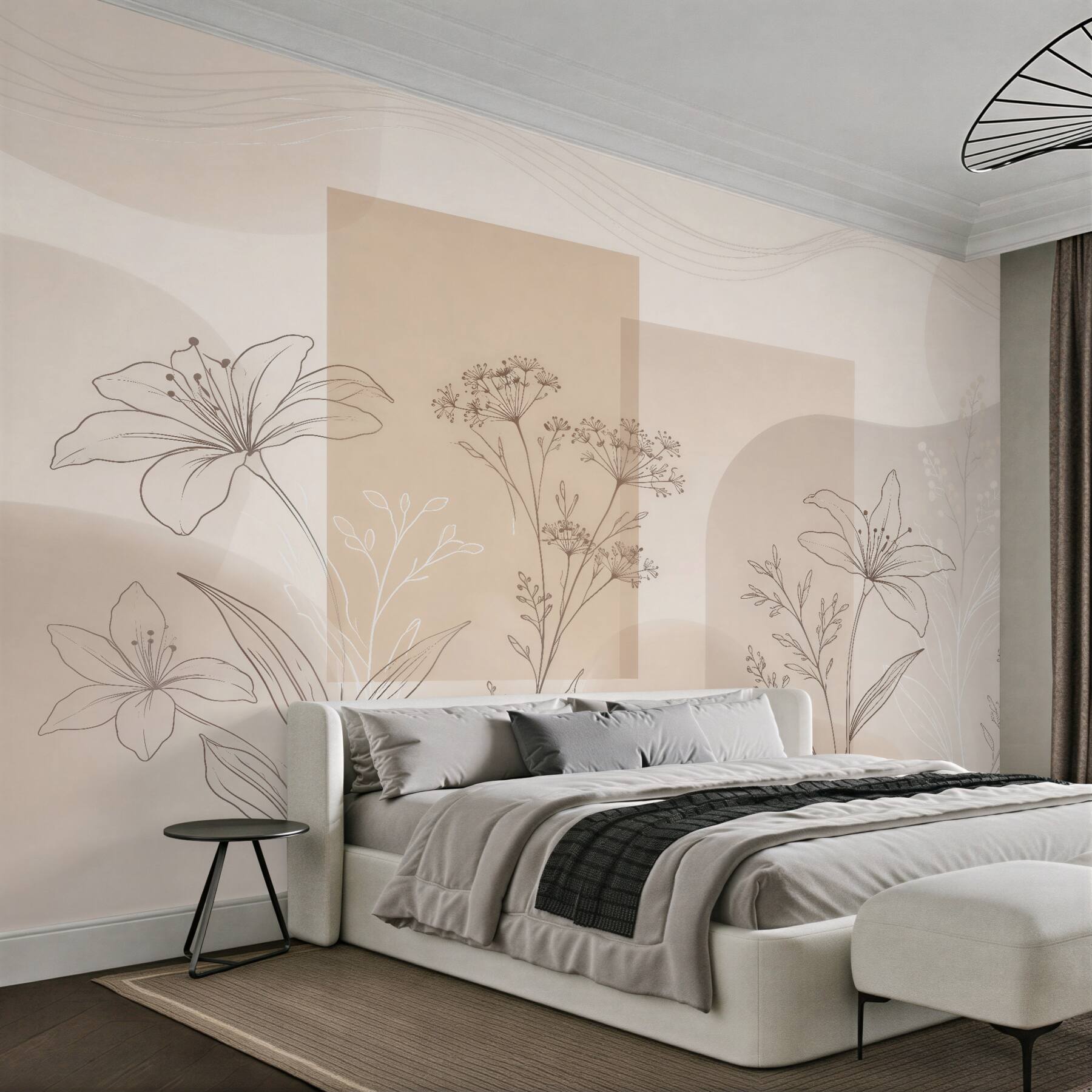 Fototapet Crini subtili în compoziție geometrică