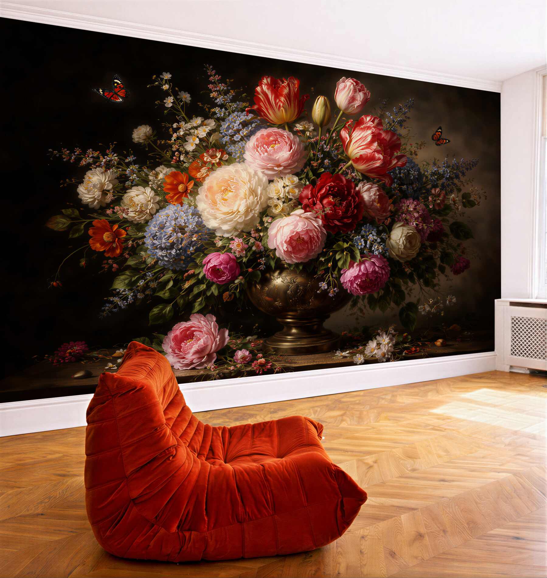 Fototapet Buchet baroc de flori în întuneric