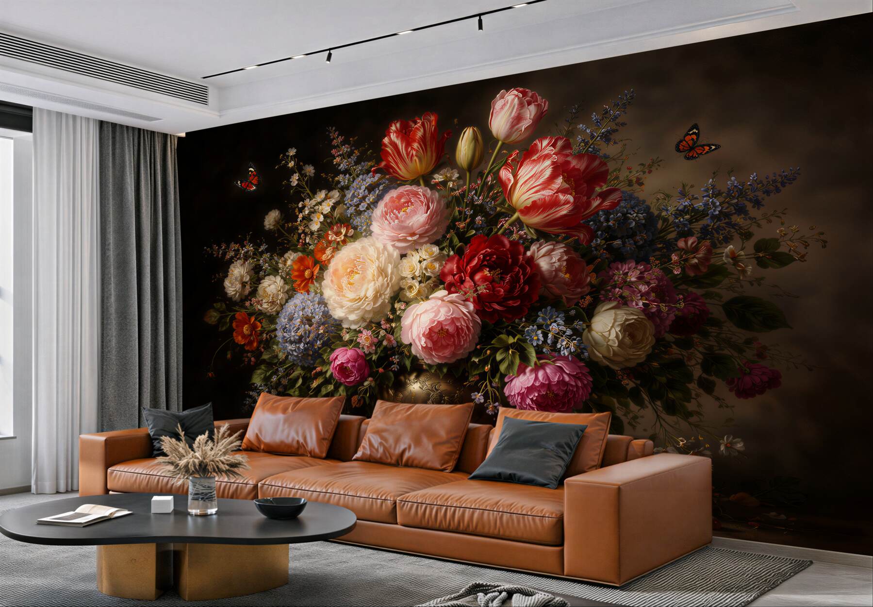 Fototapet Buchet baroc de flori în întuneric