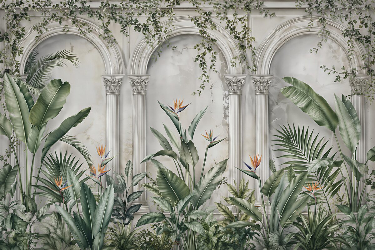 Fototapet Arcade tropicale în verde